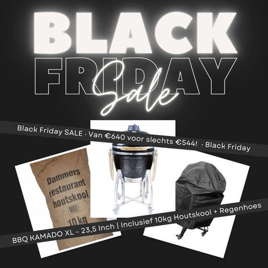Black Friday Knaller: Kamado BBQ 23 Inch + regenhoes + 10kg houtskool