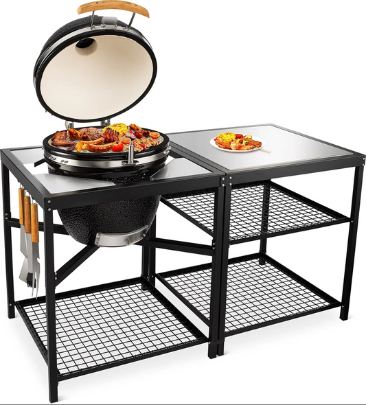 MY BBQ TAFEL - LARGE - Universele Barbecue tafel & sidetable - buitenkeuken voor de 21" BBQ